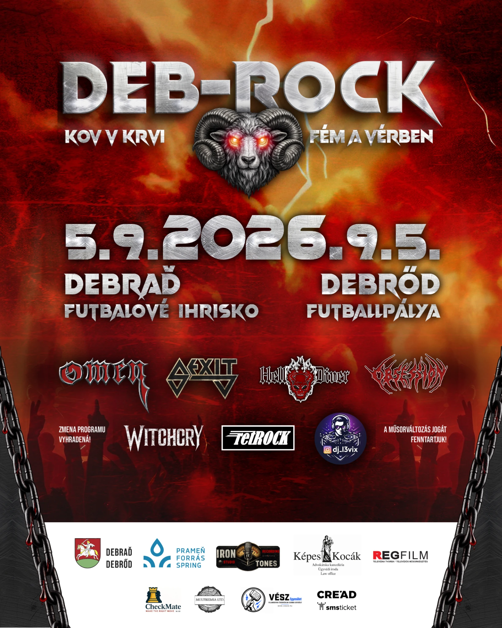 DEB-ROCK 2026 – Debraď / Debrőd fesztiválplakát
